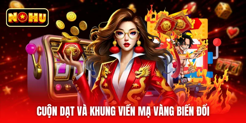Cuộn dạt và khung viền mạ vàng biến đổi
